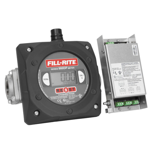 Medidor digital Fill-Rite serie 900CDP de 1 pulg. NPT con pulsador