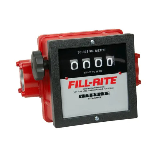 Medidor Fill Rite mecánico de transferencia de combustible de 4 dígitos 23-151 LPM, litros